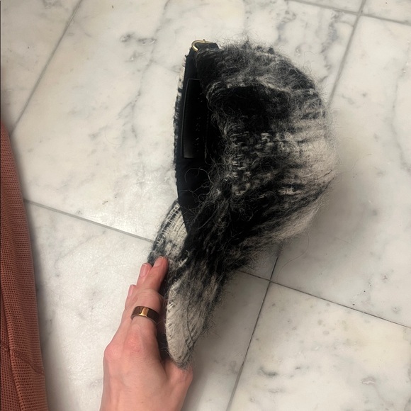 Janessa Leone Black and White Wool Baseball Cap - Picture 7 of 10